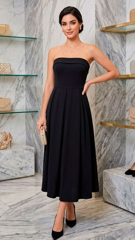 VESTIDO NEGRO MIDI