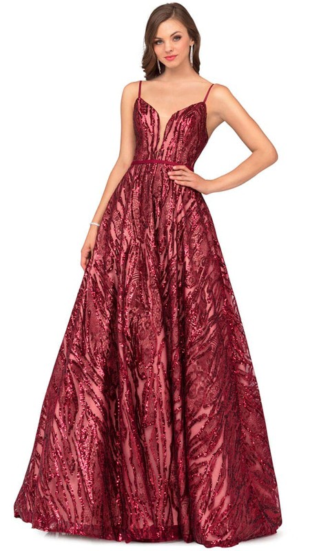 VESTIDO GUINDO CON LENTEJUELA POMPOSO