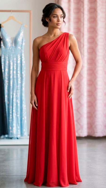 VESTIDO TERRACOTA DE GASA LISO