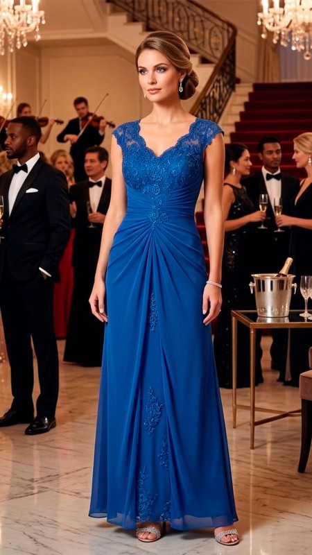 VESTIDO CON ENCAJES DE GASA