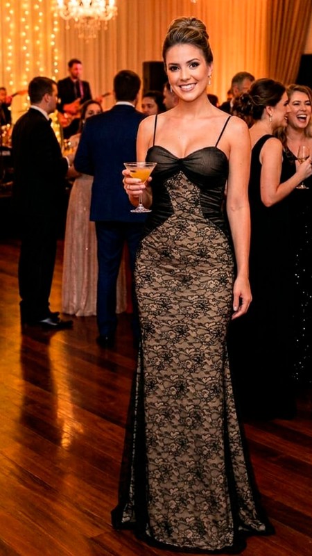 VESTIDO NEGRO AL CUERPO DE TIRO