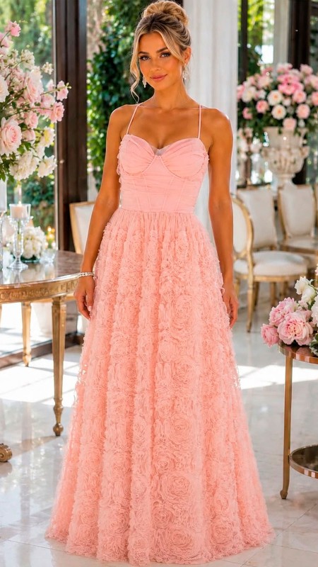 VESTIDO PALO DE ROSA POMPOSO