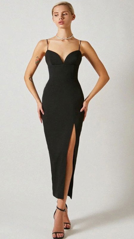 VESTIDO NEGRO TIPO CORSET