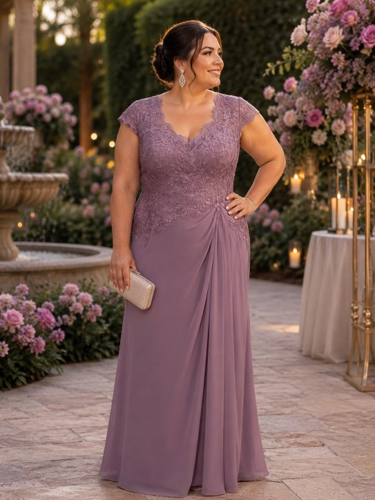 VESTIDO PALO DE ROSA CON ENCAJE DE GASA